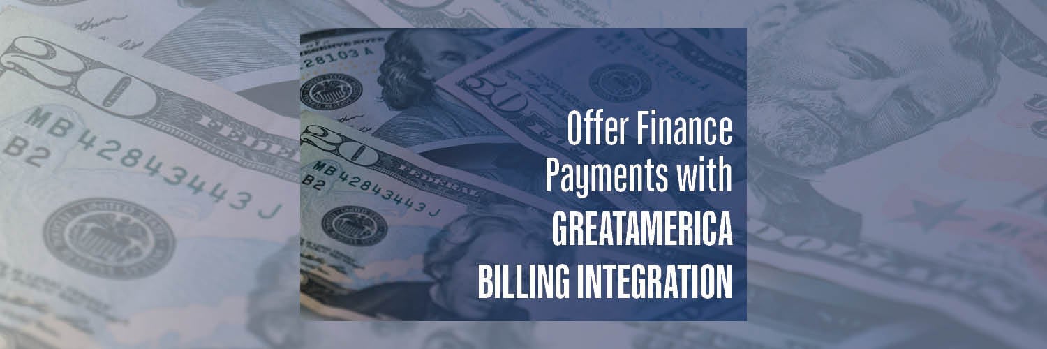 Offer Finance Payments with GreatAmerica Billing Integration