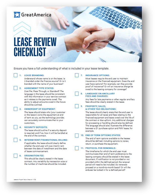 lease and program review checklist